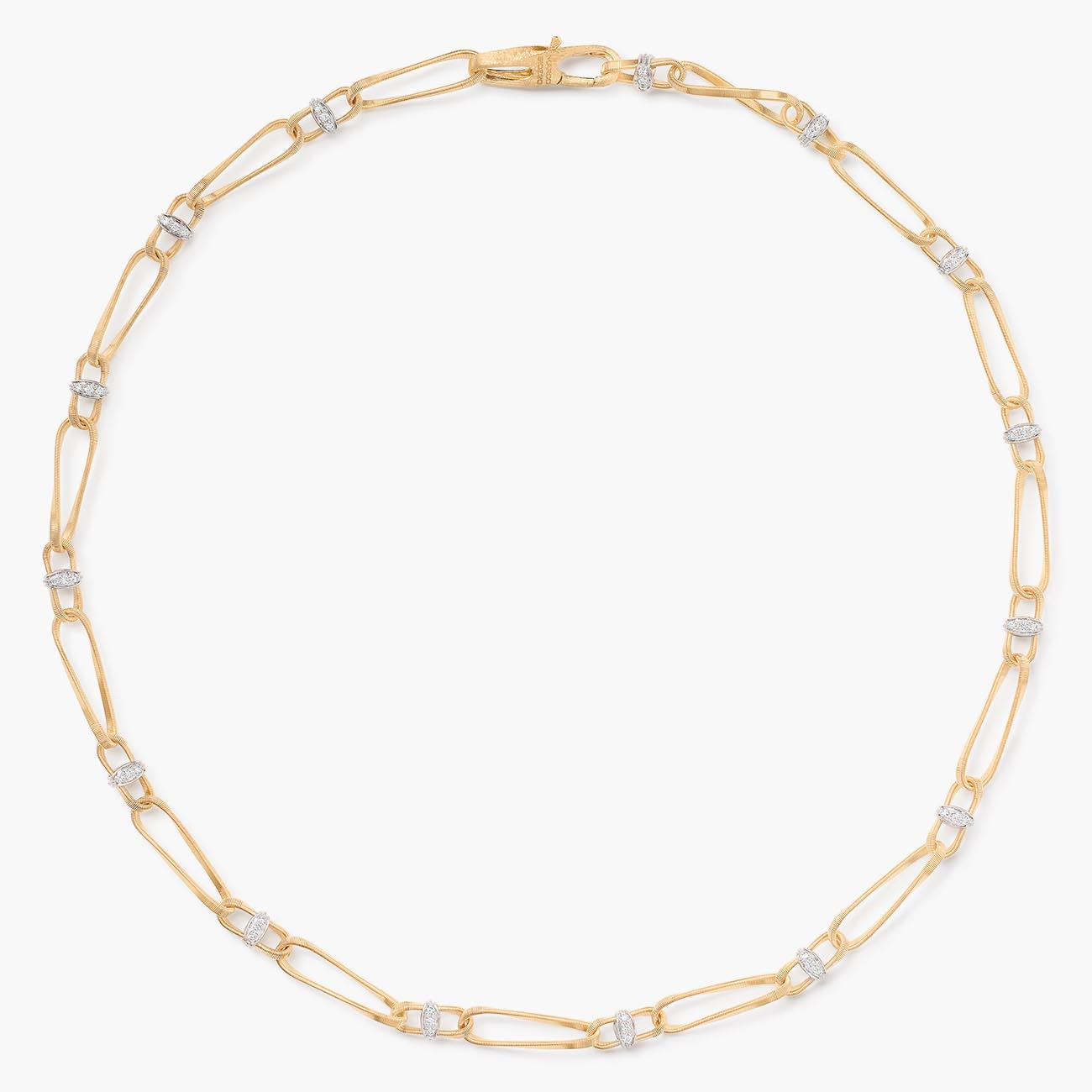 Marco Bicego Marrakech Onde 18K Yellow Gold Hand Twisted Diamond Necklace