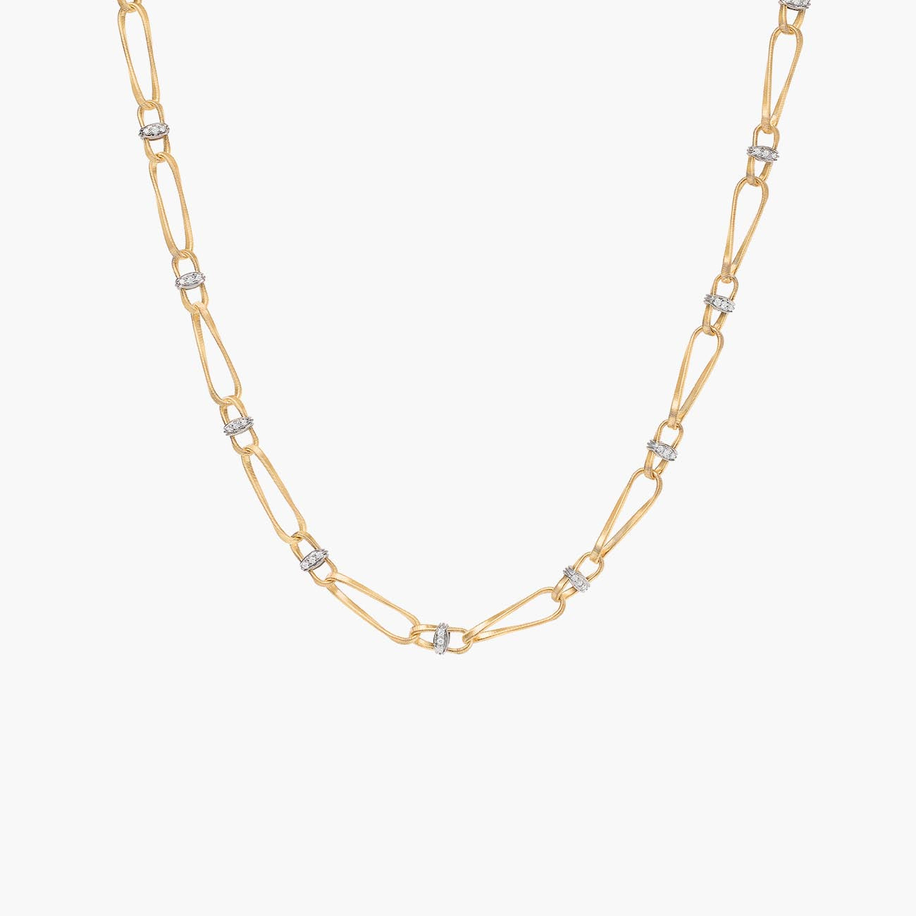 Marco Bicego Marrakech Onde 18K Yellow Gold Hand Twisted Diamond Necklace