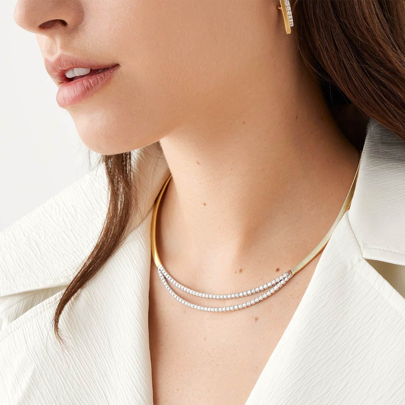 Marco Bicego Masai Diamond Collar Necklace in 18K Yellow Gold