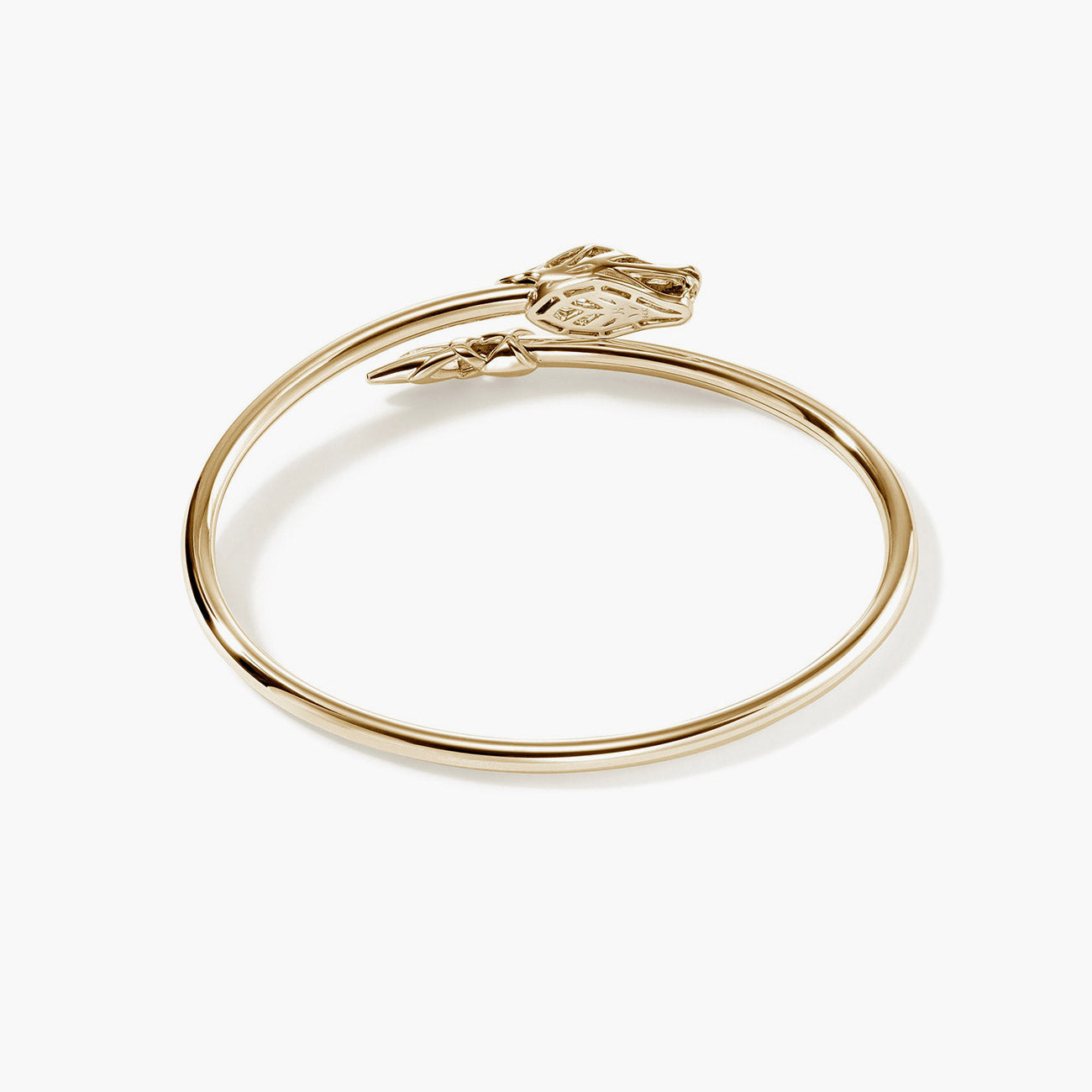 John Hardy Naga Pave Slim Cuff in 14K Yellow Gold