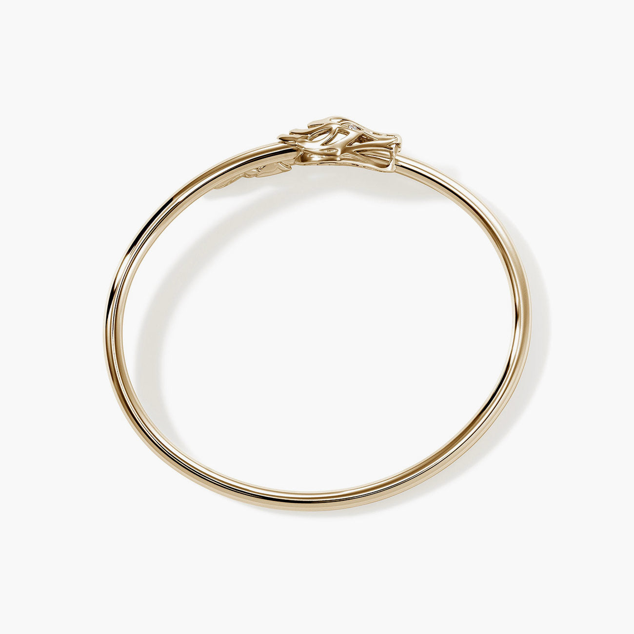 John Hardy Naga Pave Slim Cuff in 14K Yellow Gold