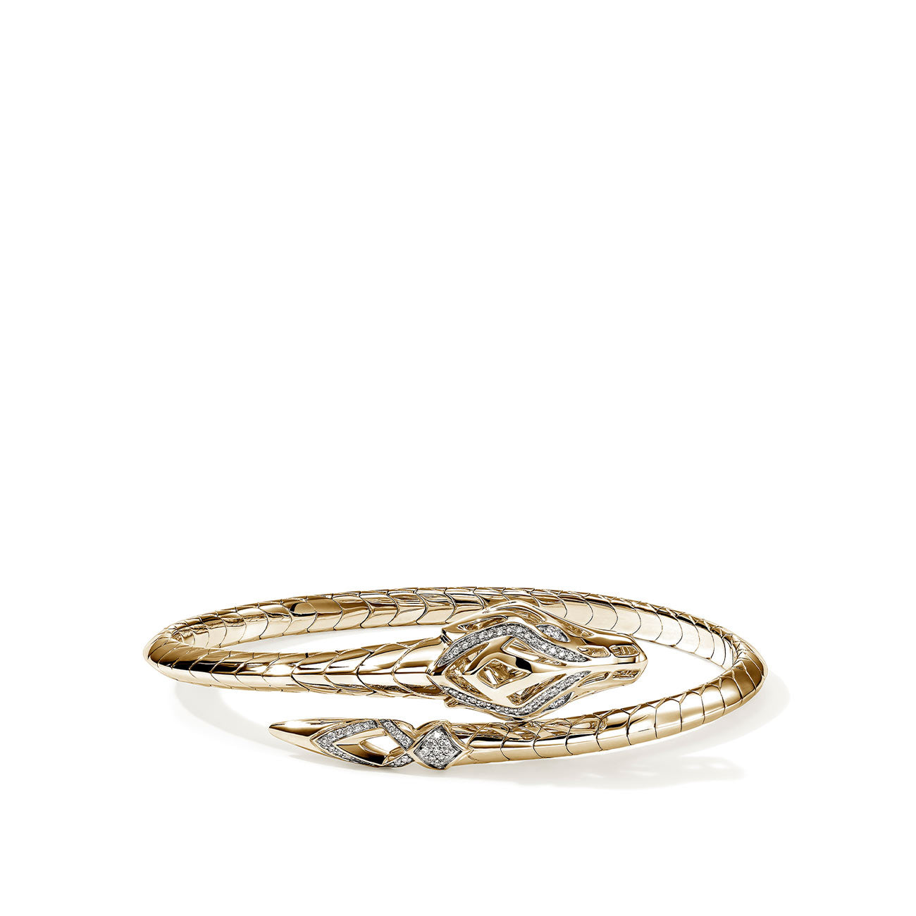 John Hardy Naga Diamond and Gold Dragon Cuff Bracelet