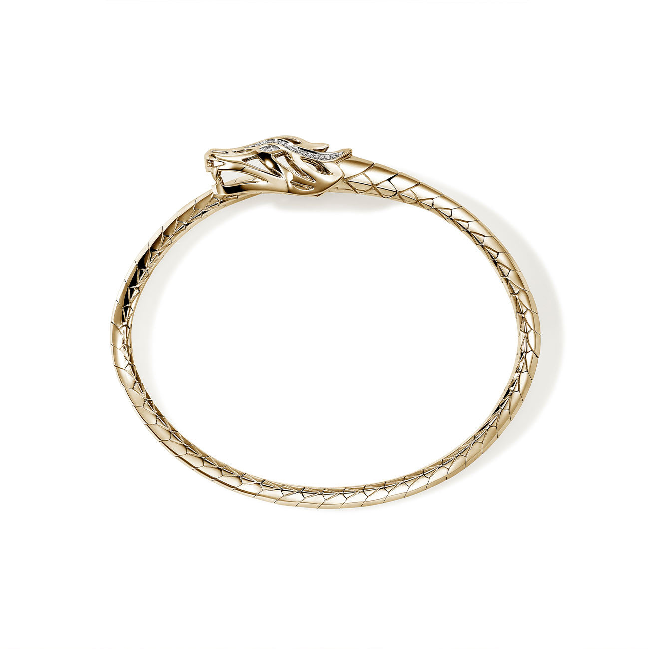 John Hardy Naga Diamond and Gold Dragon Cuff Bracelet