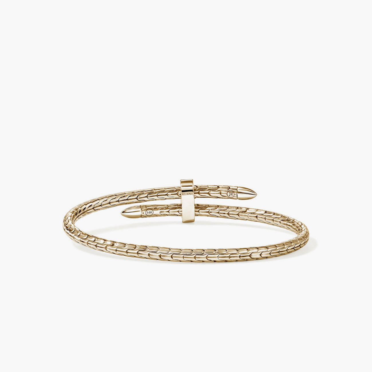 John Hardy Spear Gold Diamond Pave Slim Flex Cuff