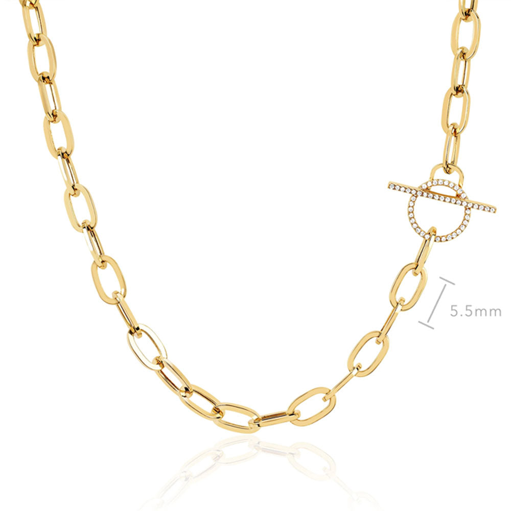 EF Collection Jumbo Diamond Toggle Necklace