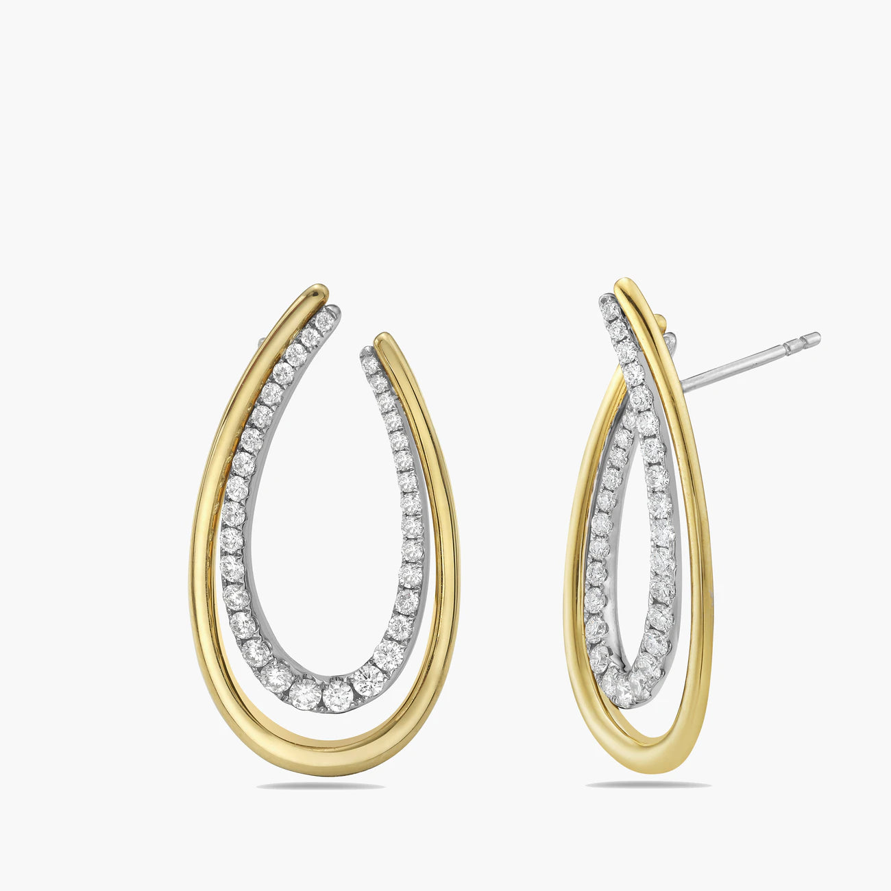 Charles Krypell 18k two-tone hoop earrings
