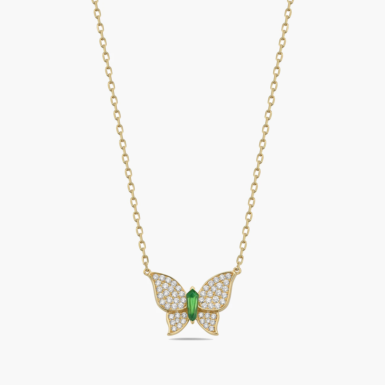 Charles Krypell 18K Gold Pavé Butterfly Necklace