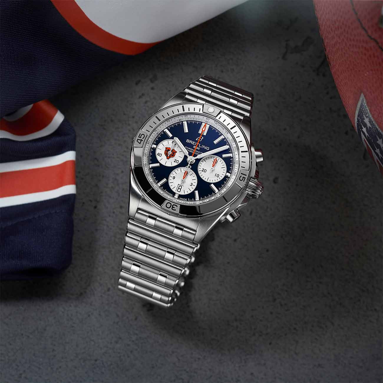 Breitling Chronomat B01 NFL Chicago Bears Edition with Rouleaux Steel Bracelet - 42mm