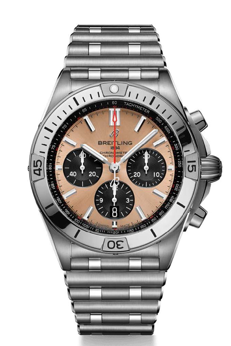 Breitling Chronomat B01 42 with Rouleaux Steel Bracelet and Copper Dial — 42mm