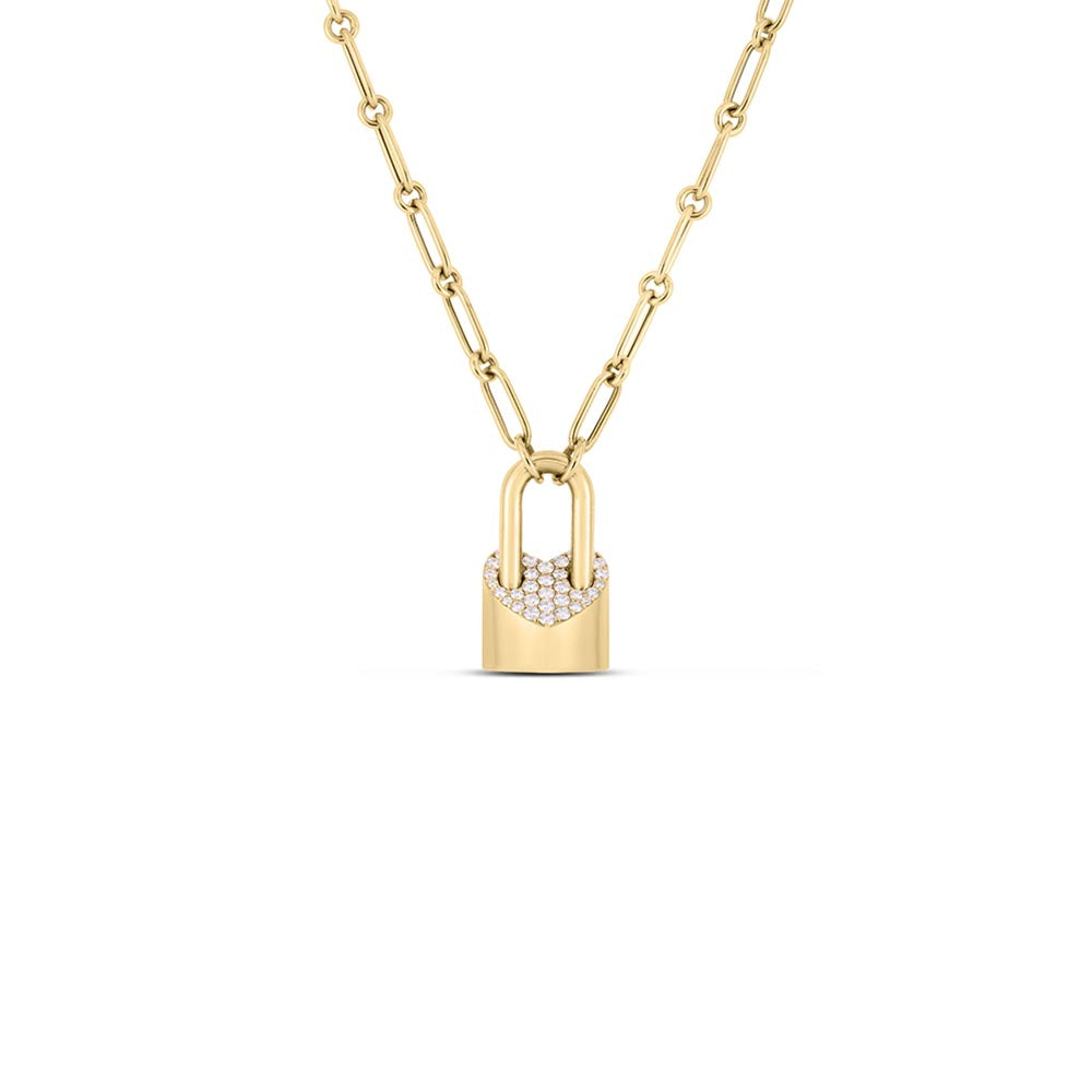 Roberto Coin Cialoma Diamond Lock Necklace