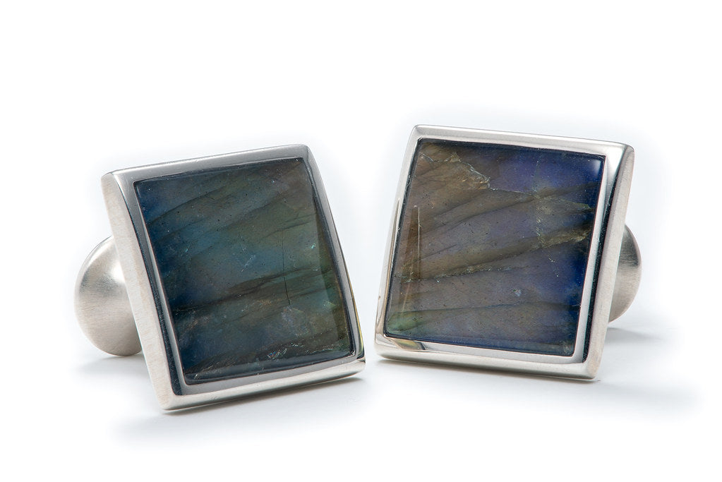 William Henry Labradorite Square Cufflinks