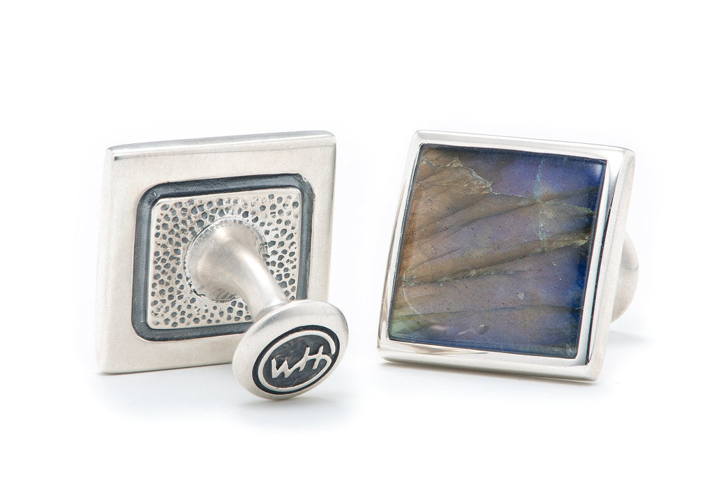 William Henry Labradorite Square Cufflinks