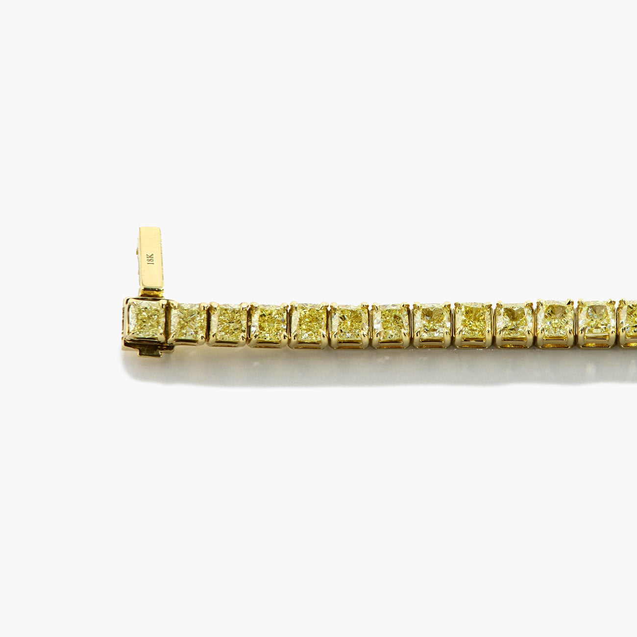14 Carat Yellow Diamond Tennis Bracelet in 18K Yellow Gold