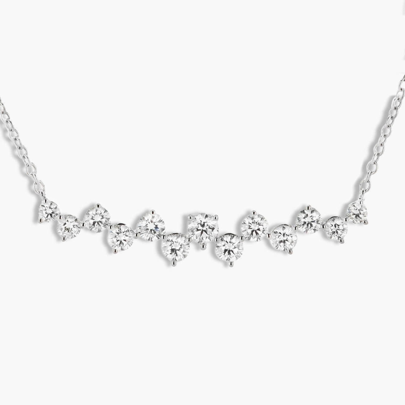 U Bar Alternating Diamond Necklace