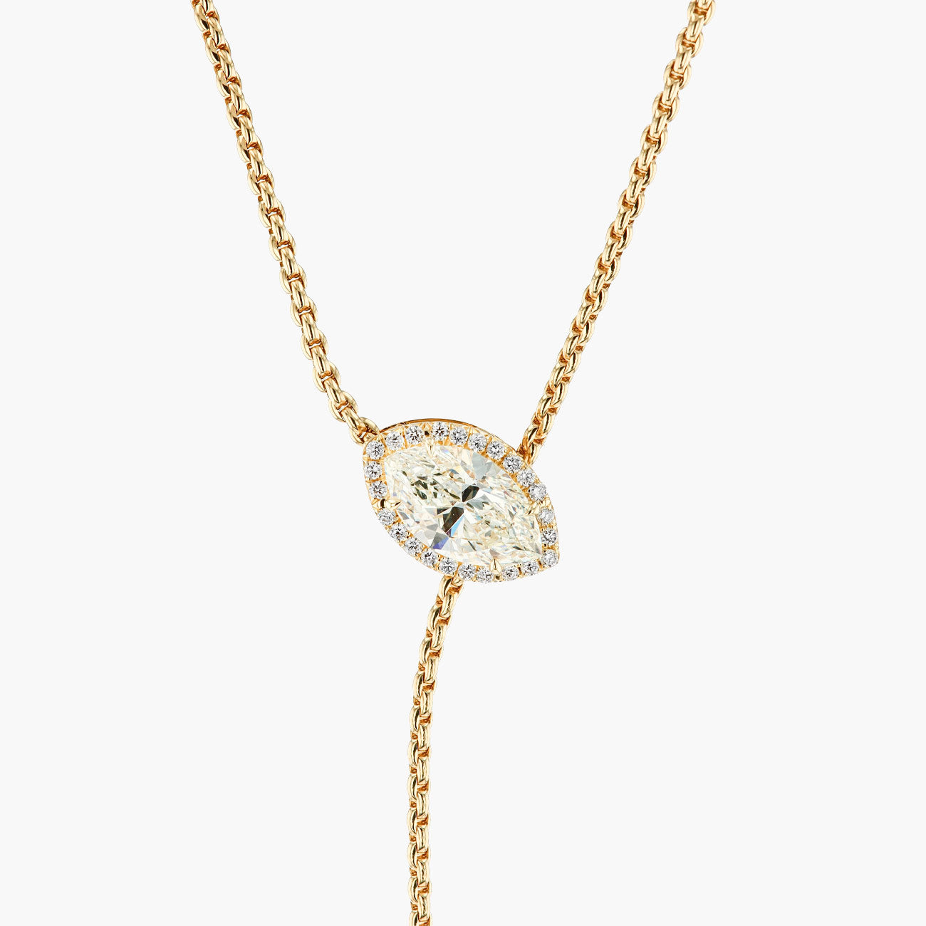 Robert Pelliccia Marquise Diamond Drop Lariat Necklace