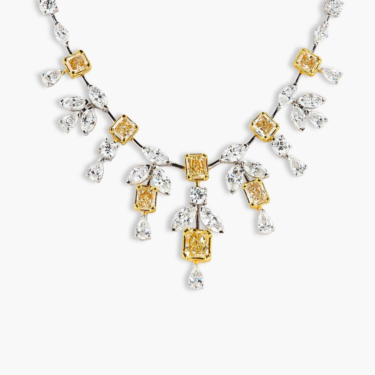 Yellow Diamond Fancy Multi Shape Necklace