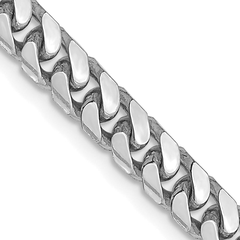 White Gold Solid Miami Cuban Link Chain Necklace - 20 Inch