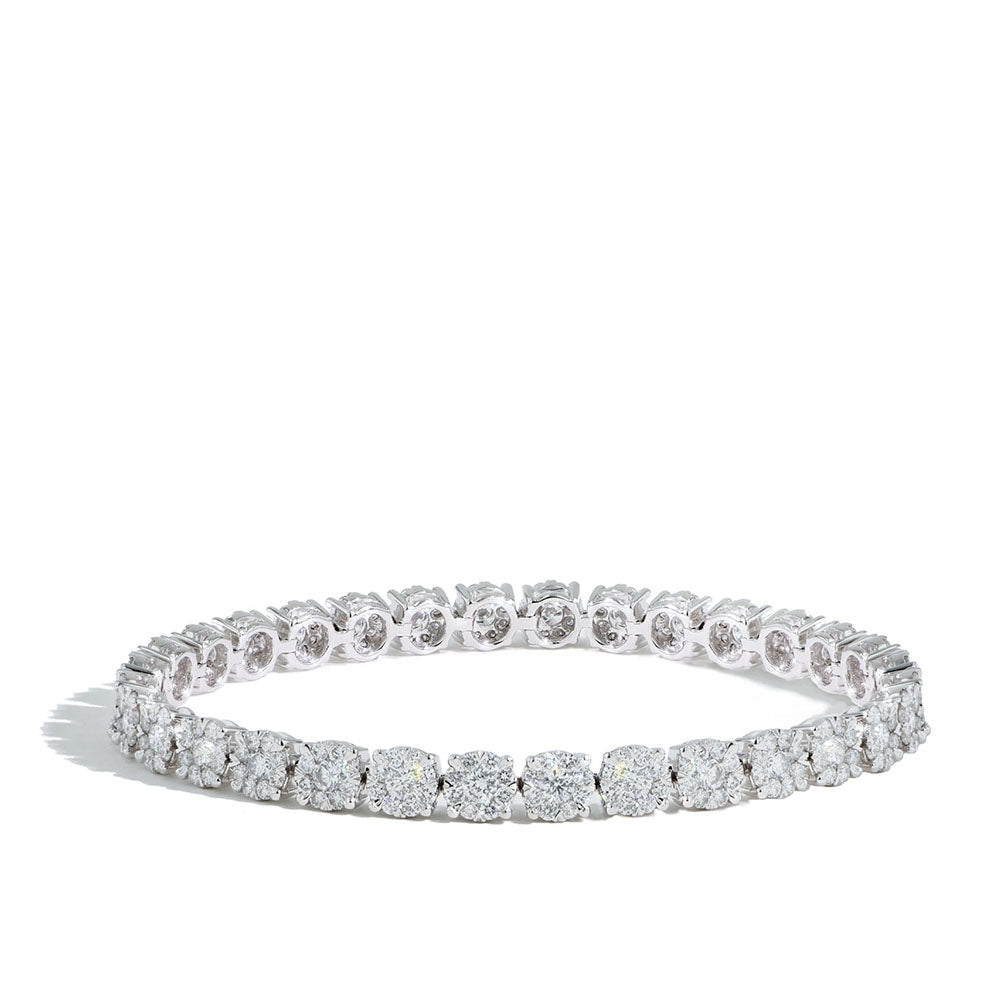 5 Carat Illusion Diamond Tennis Bracelet in 14k White Gold