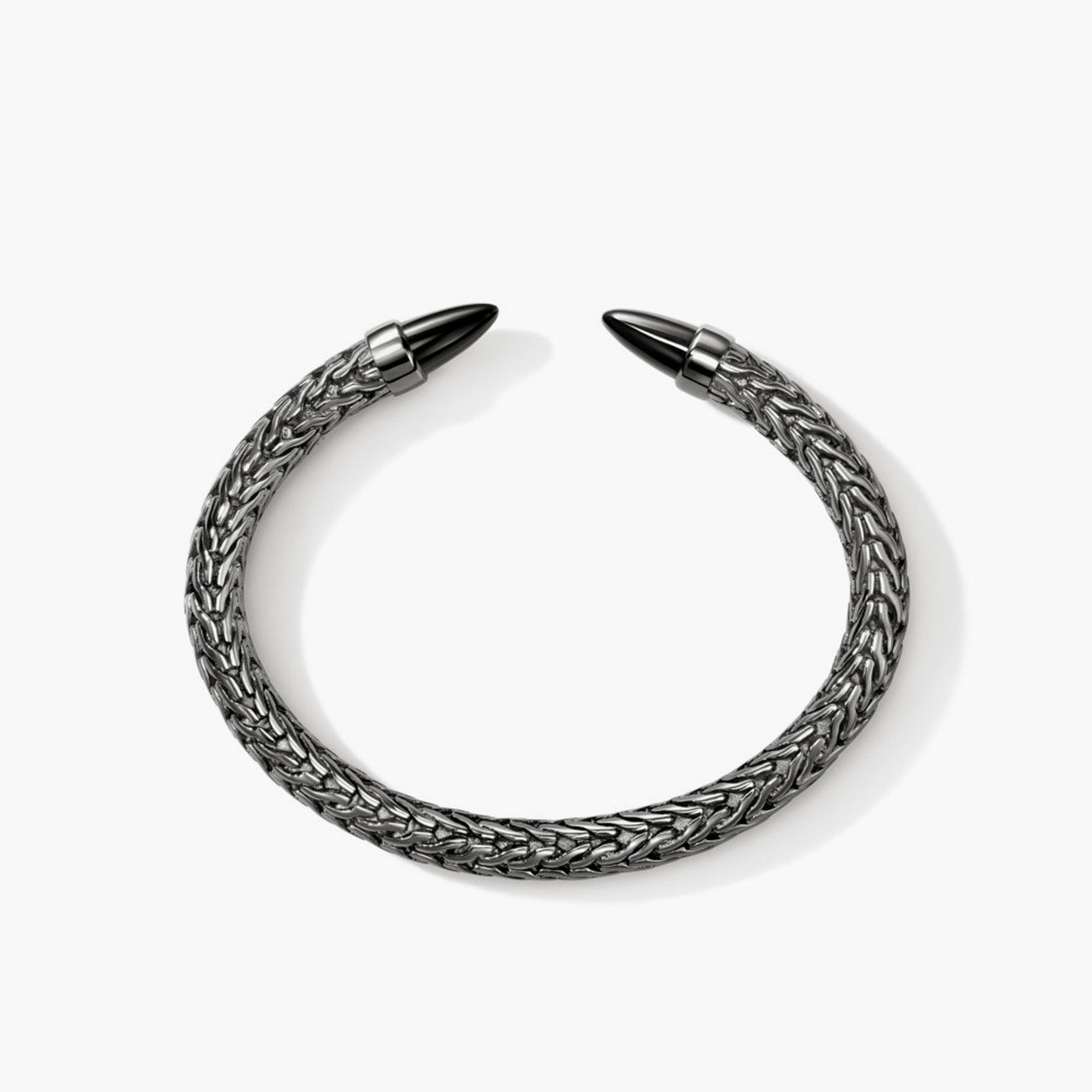 John Hardy Spear 50 Black Onyx on Dark Silver Flex Cuff