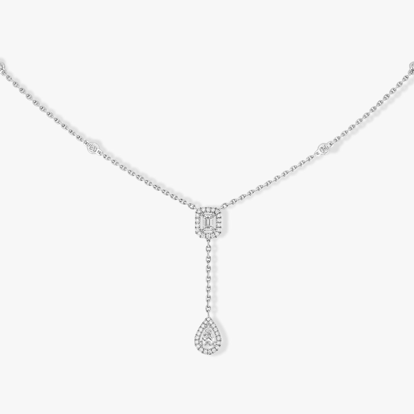 Messika My Twin White Gold Diamond Drop Necklace