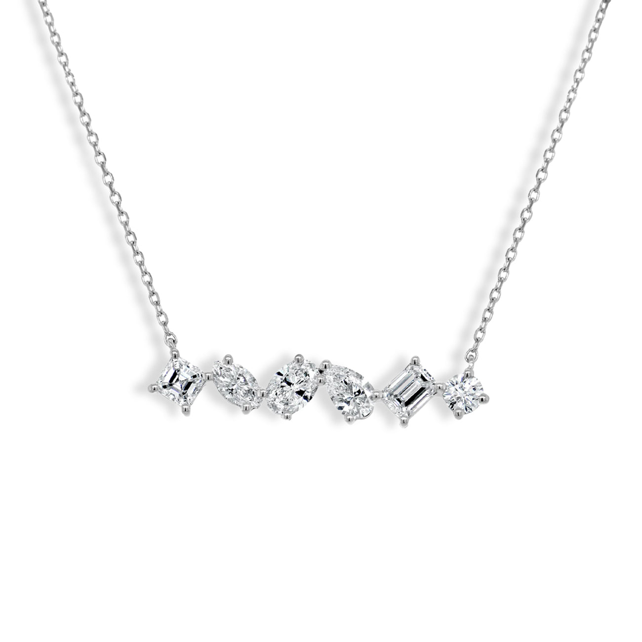 Fancy Shape Diamond Bar Necklace