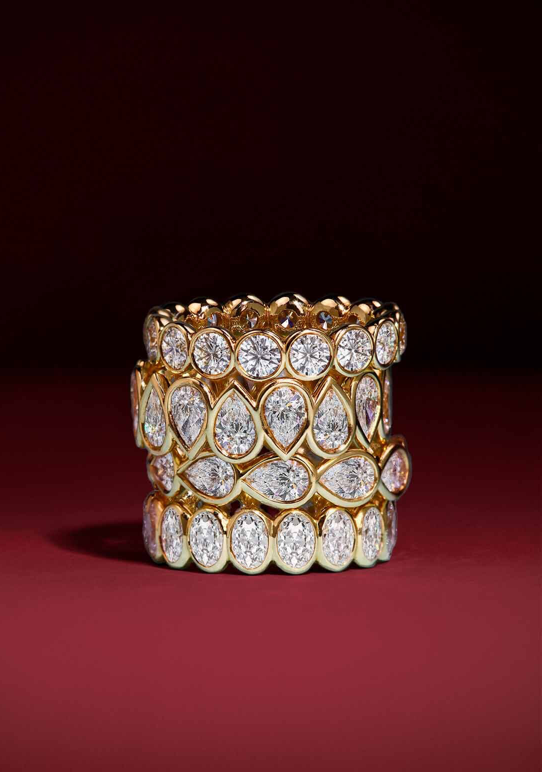 Rahaminov 2.8 Carat Round Brilliant Diamond Bezel Eternity Ring