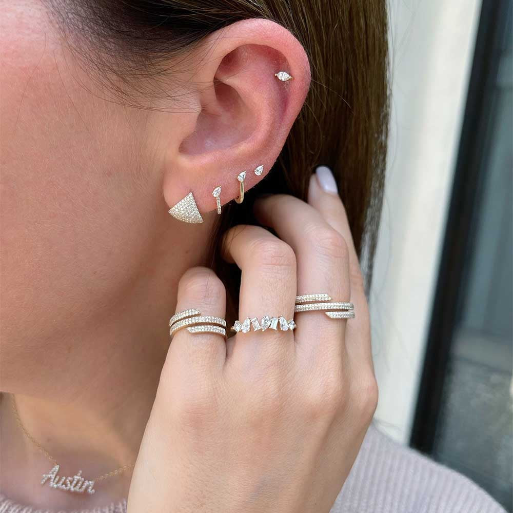 EF Collection Jumbo Multi Faceted Diamond Ring