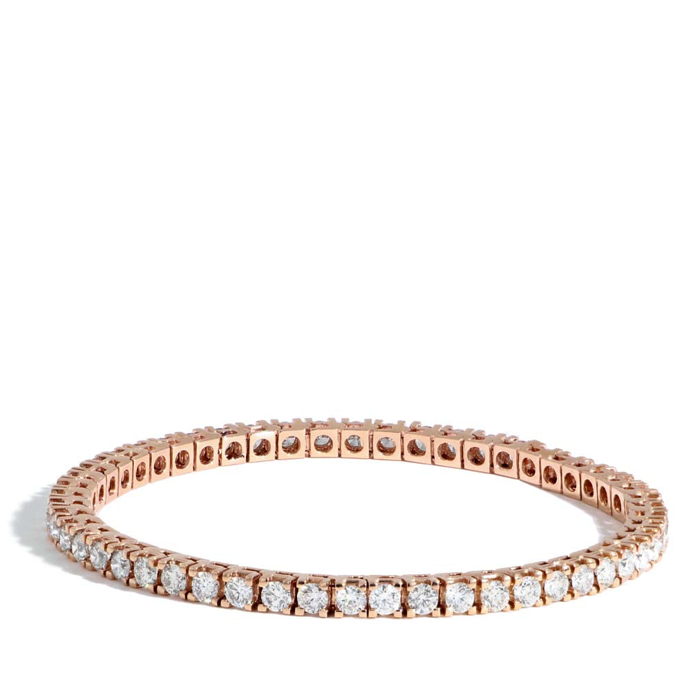 4.50 Carat Diamond Tennis Bracelet in 14k Rose Gold