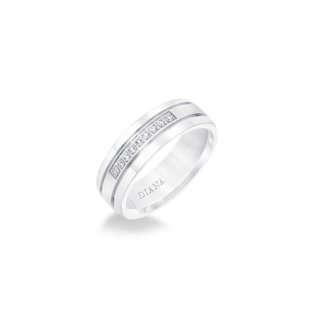 Diana Low Dome Diamond Men's Wedding Band