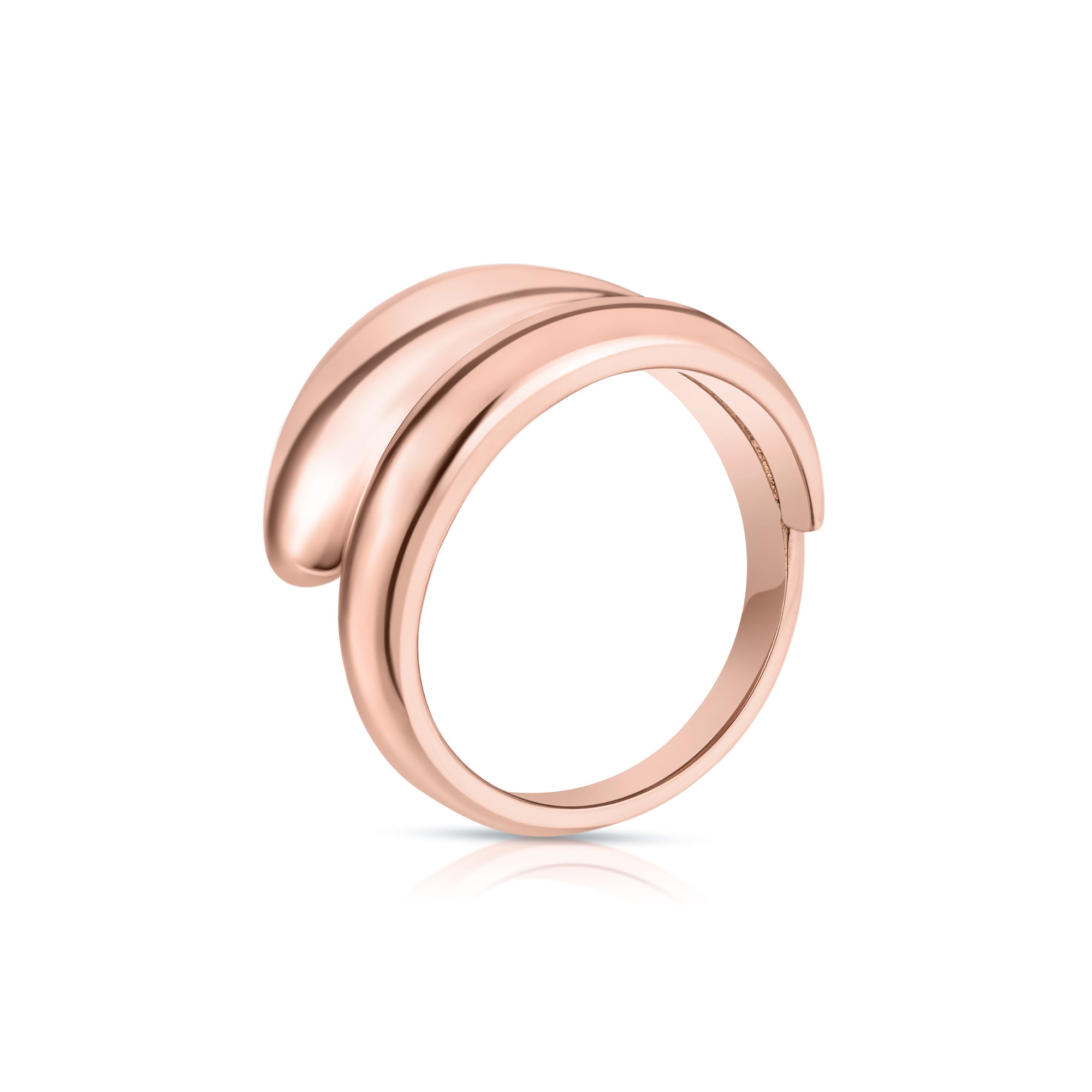 Carbon & Hyde Dome Wrap Ring in Rose Gold