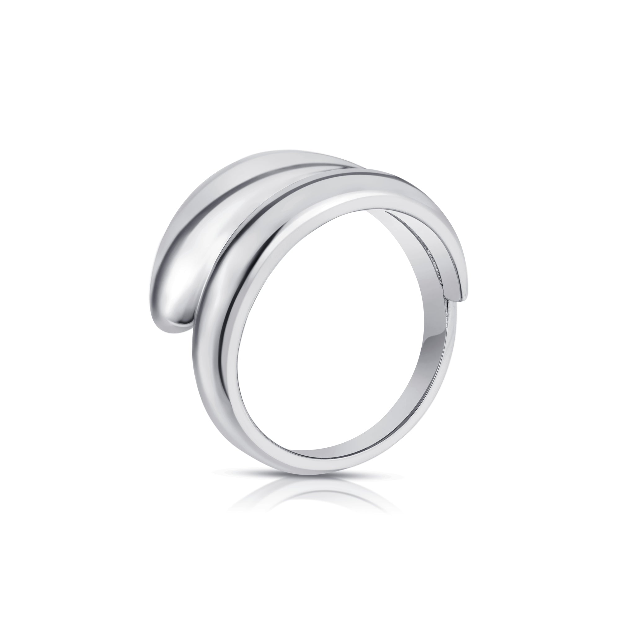 Carbon & Hyde Dome Wrap Ring in White Gold