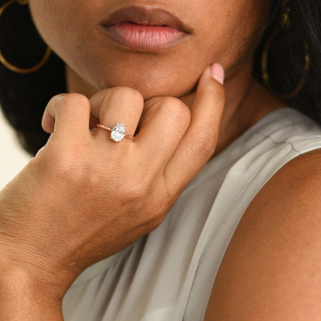 The Oval Solitaire Engagement Ring in Rose Gold