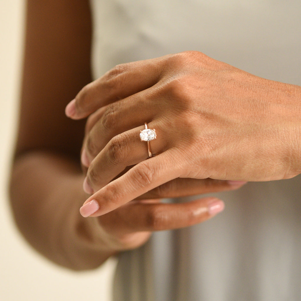 The Oval Solitaire Engagement Ring in Rose Gold