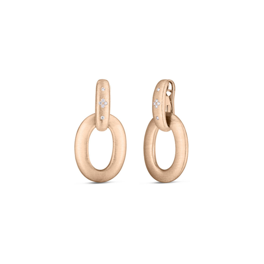 Roberto Coin Duchessa Collection 18K Rose Gold Earrings with Diamonds