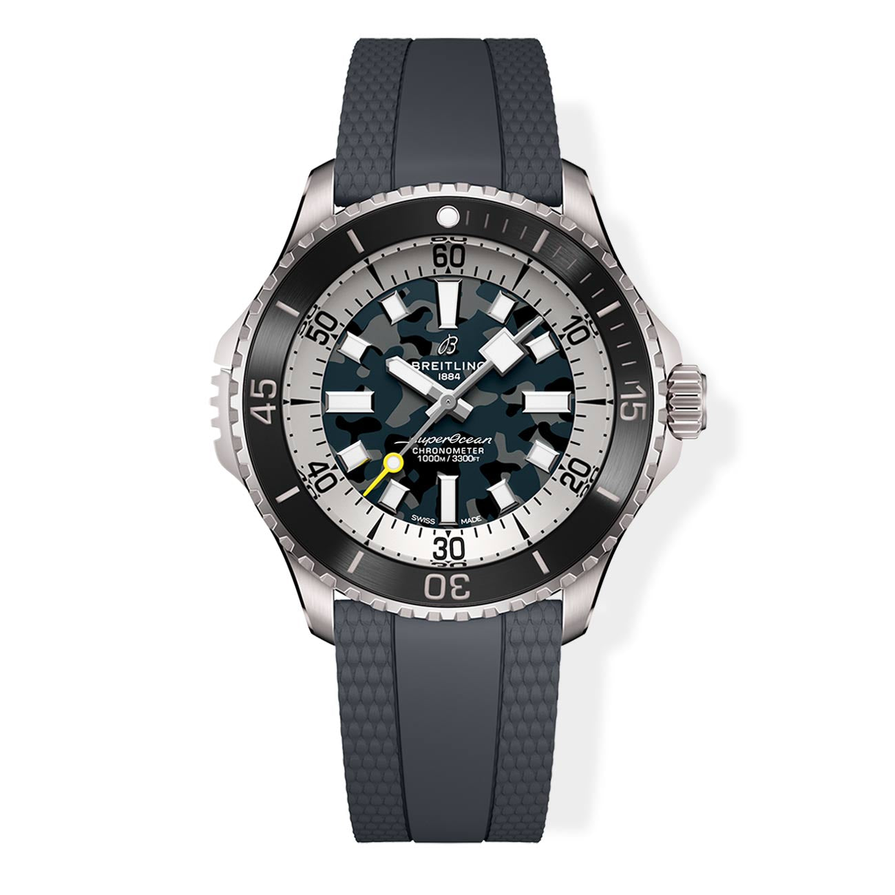 Breitling Superocean Automatic 46 Super Diver Black Camo Dial with Black Rubber Strap — 46mm