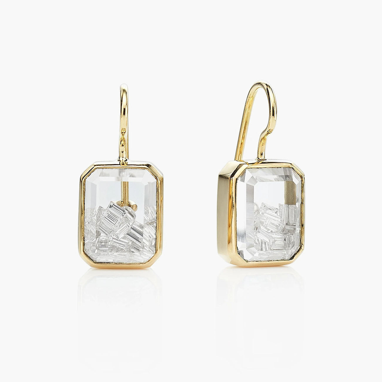 Moritz Glik Esmeralda Baguette Diamond Earrings