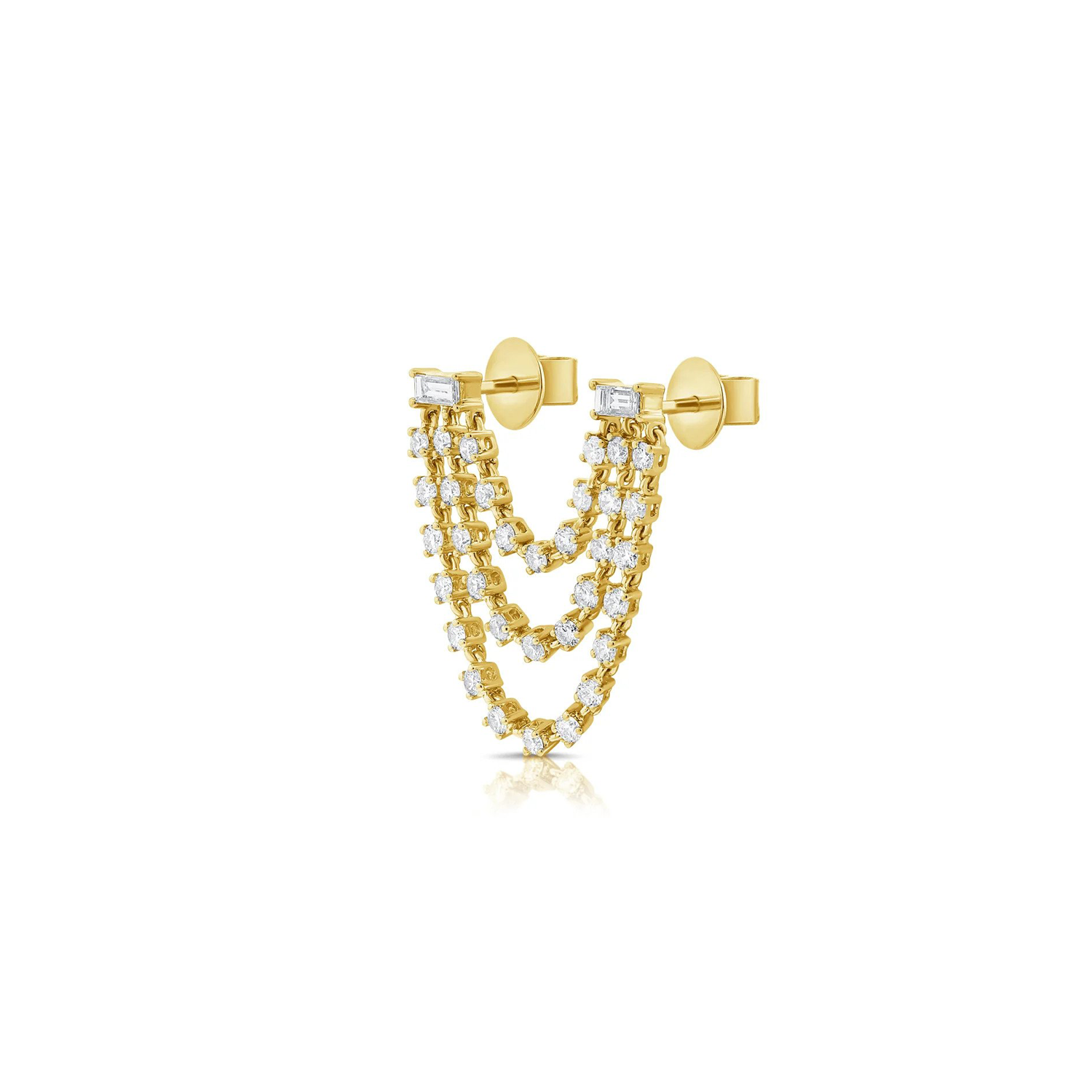 Diamond Chain Double Earring