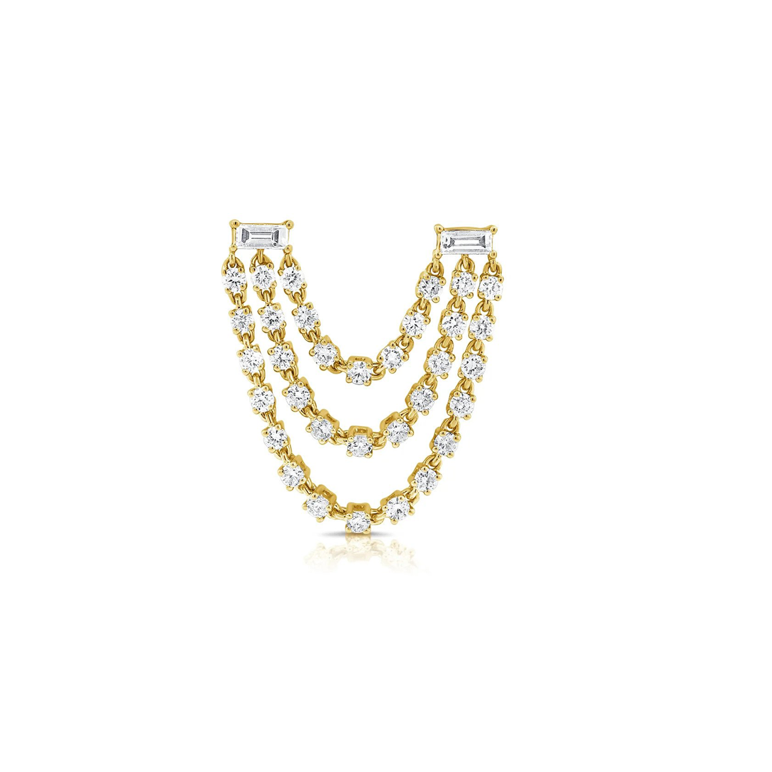 Diamond Chain Double Earring