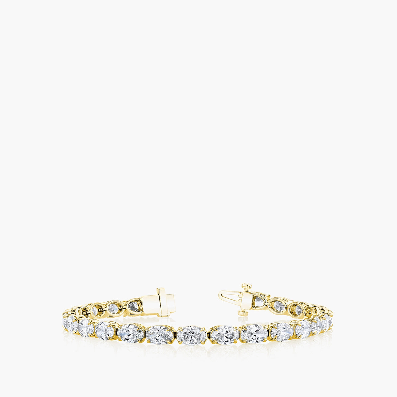 East West Oval-Cut Diamond Tennis Bracelet