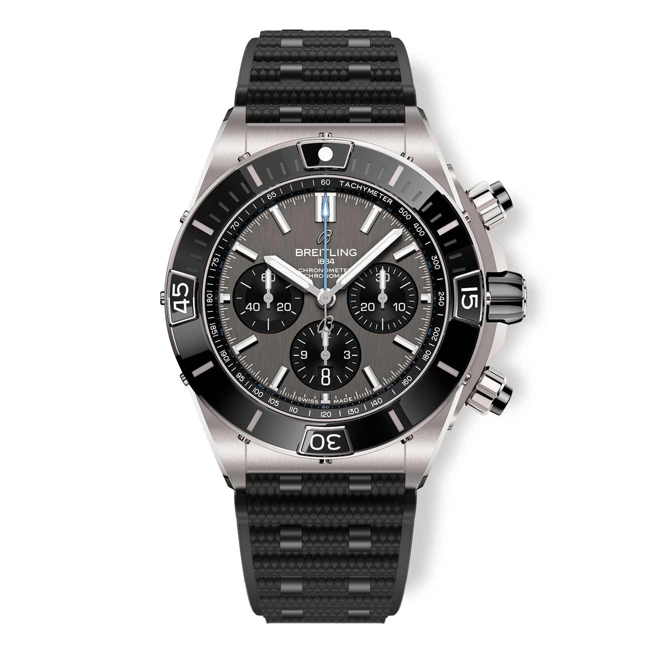 Breitling Super Chronomat Titanium B01 with Black Rubber Rouleaux Strap - 44mm