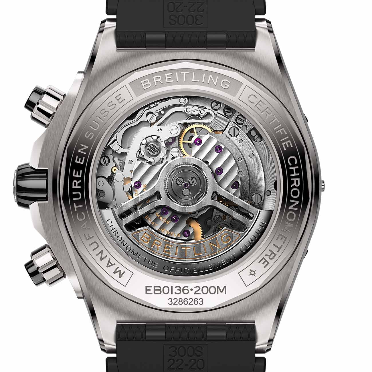 Breitling Super Chronomat Titanium B01 with Black Rubber Rouleaux Strap - 44mm