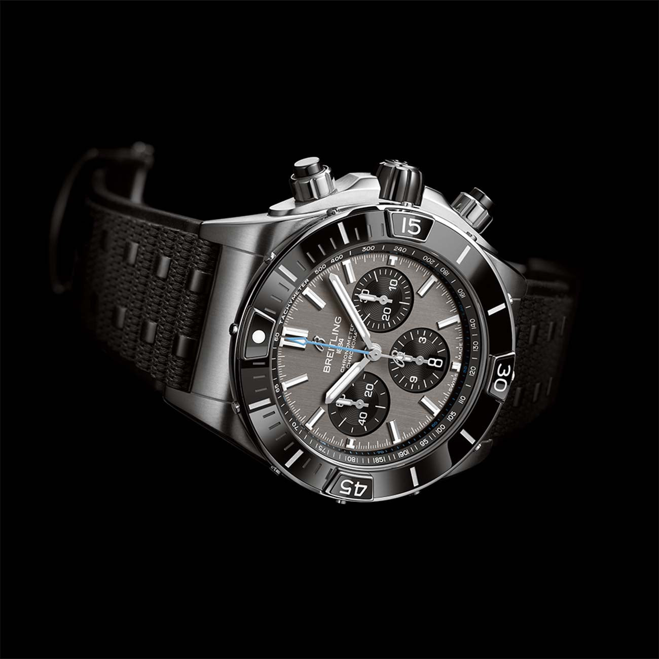 Breitling Super Chronomat Titanium B01 with Black Rubber Rouleaux Strap - 44mm