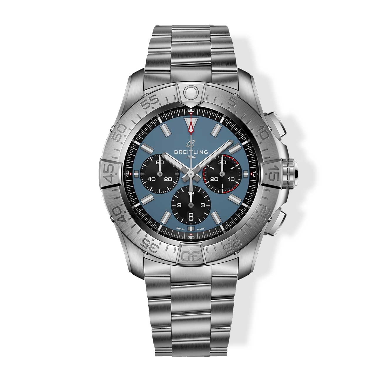 Breitling Super Avenger B01 Chronograph Blue Dial with Blue Calfskin Leather Strap - 46mm