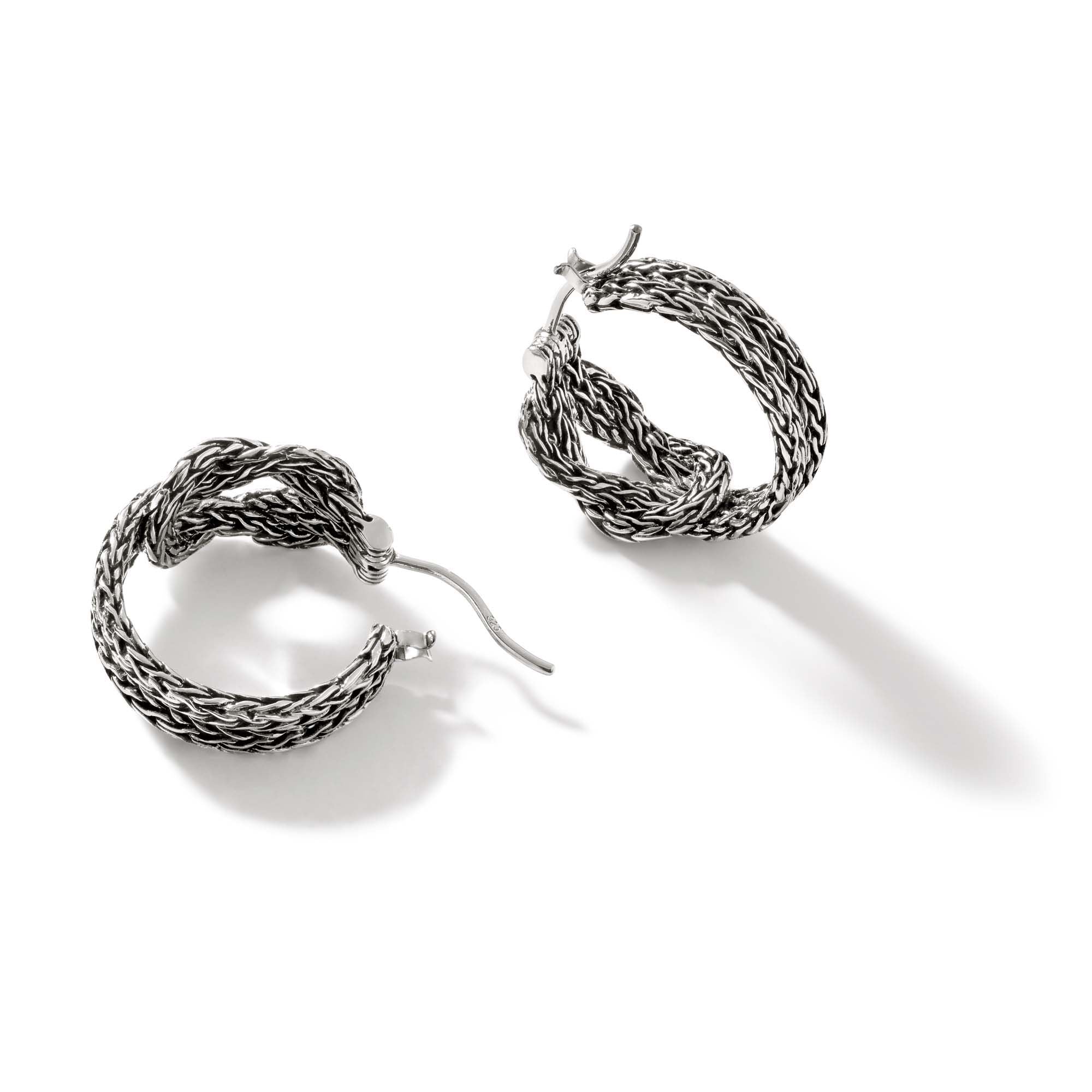 John Hardy Love Knot Silver Hoop Earrings