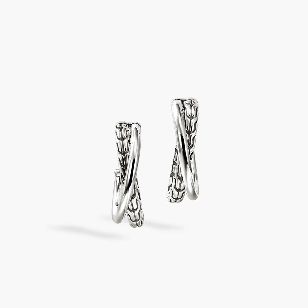 John Hardy Essentials Silver Crossover Earrings