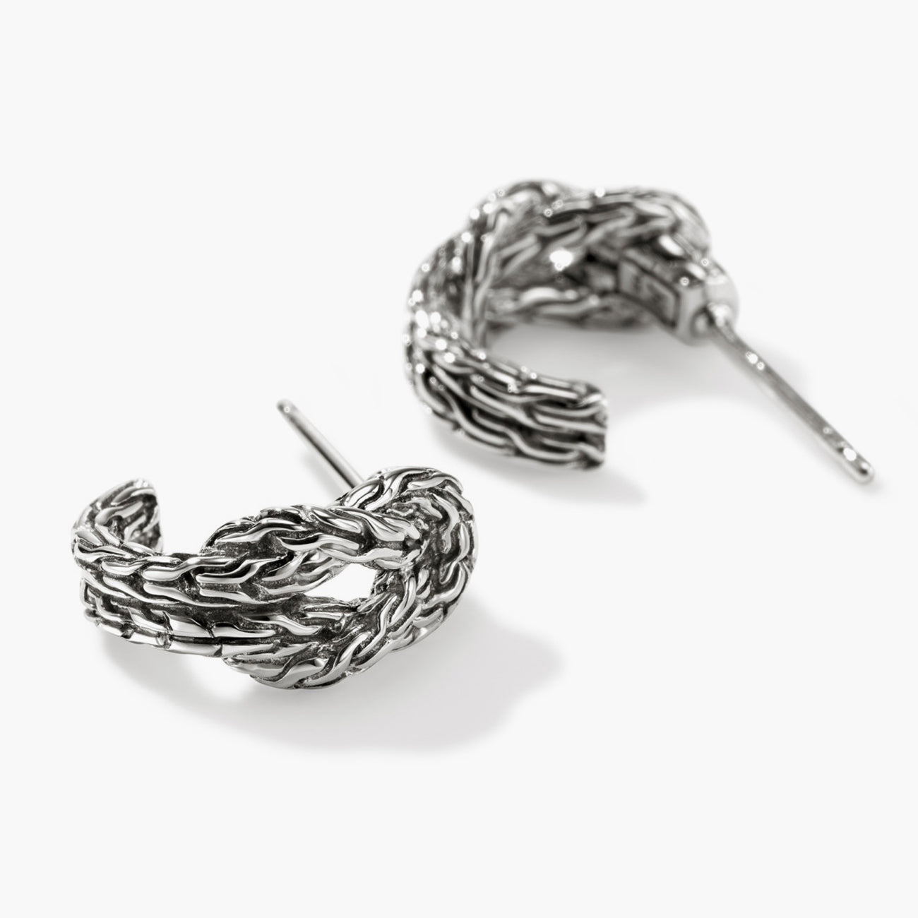 John Hardy Love Knot Silver 9mm Hoop Earrings