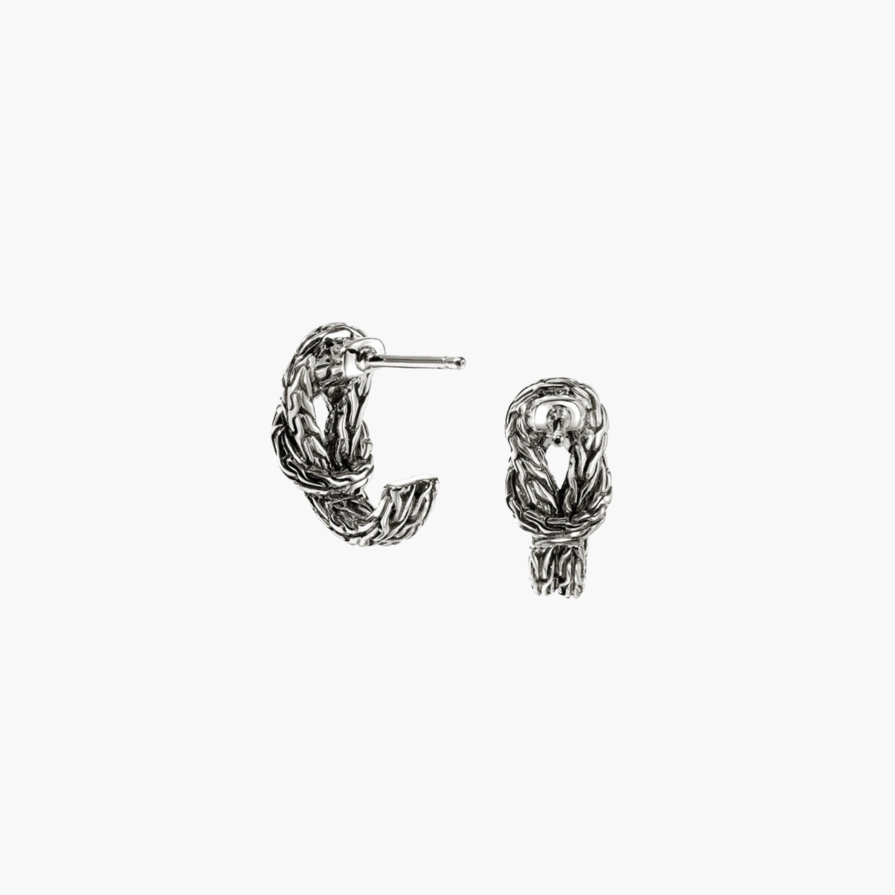 John Hardy Love Knot Silver 9mm Hoop Earrings