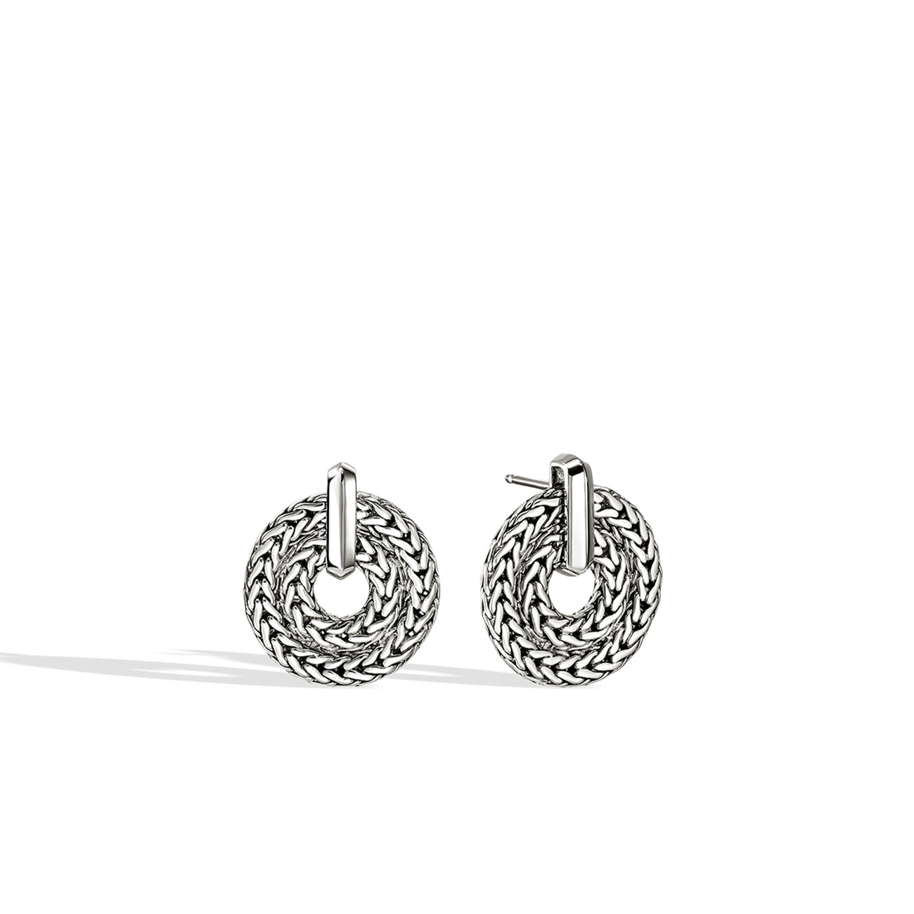 John Hardy Icon Link Silver Circle Drop Earrings