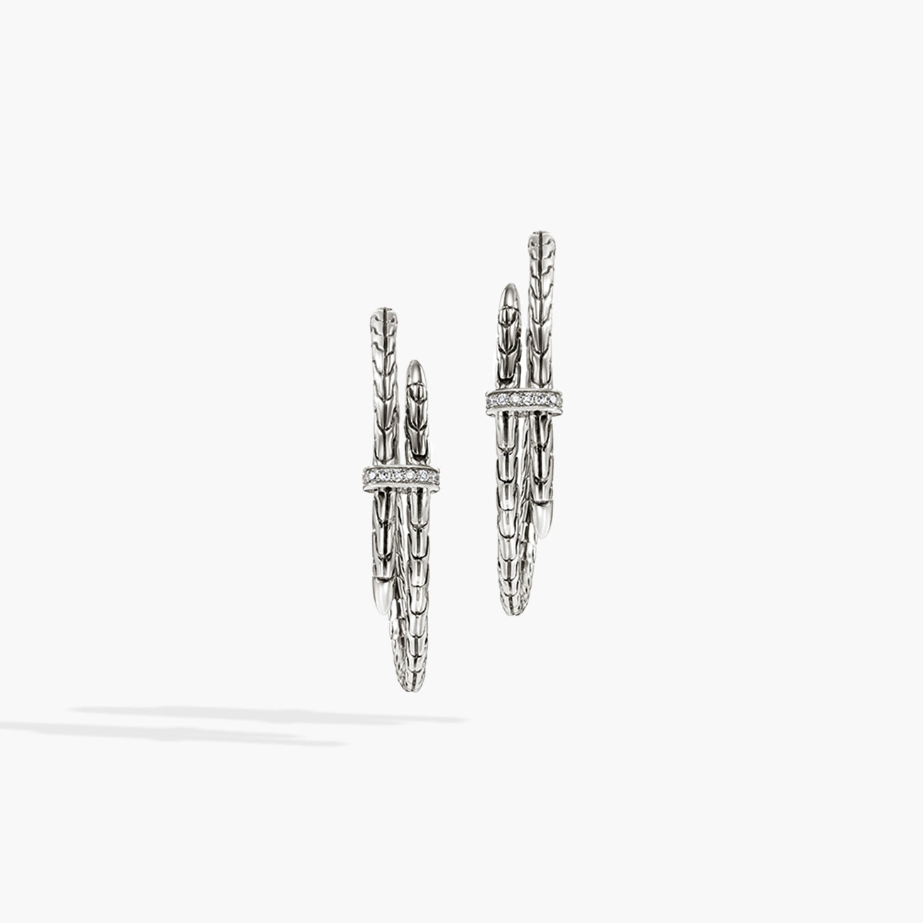 John Hardy Spear Diamond Pave Hoops