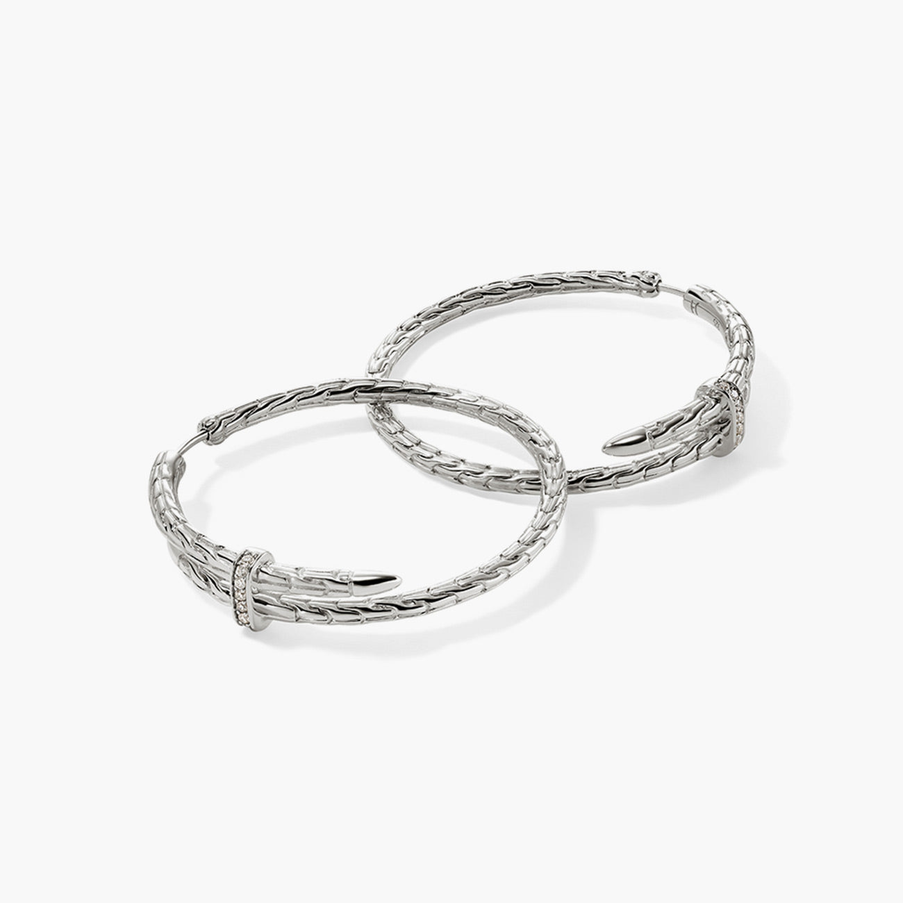 John Hardy Spear Diamond Pave Hoops